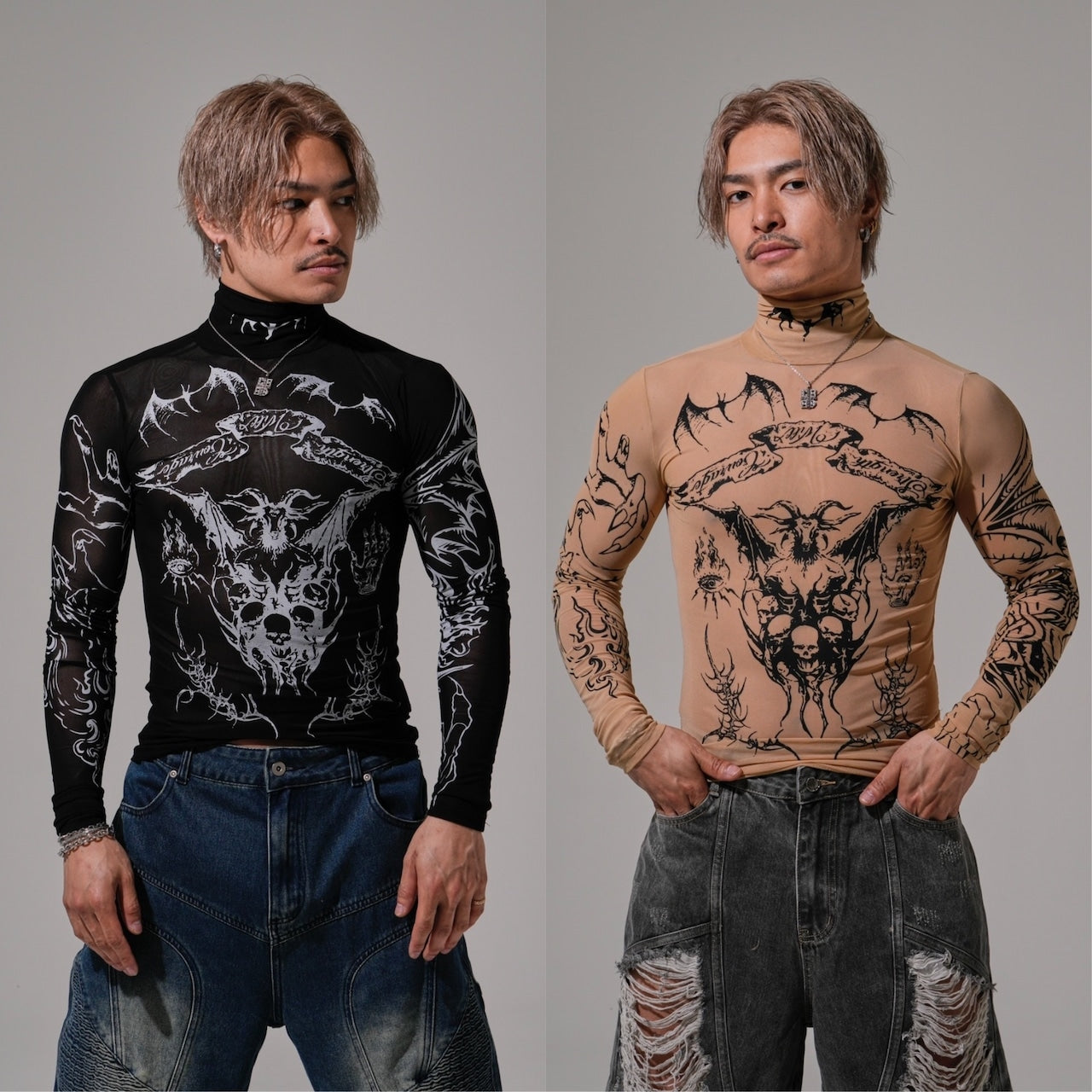 BARCON タトゥーインクシアートップス グランジ サブカル Y2K