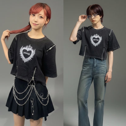 ハートウィングピグメントTシャツ