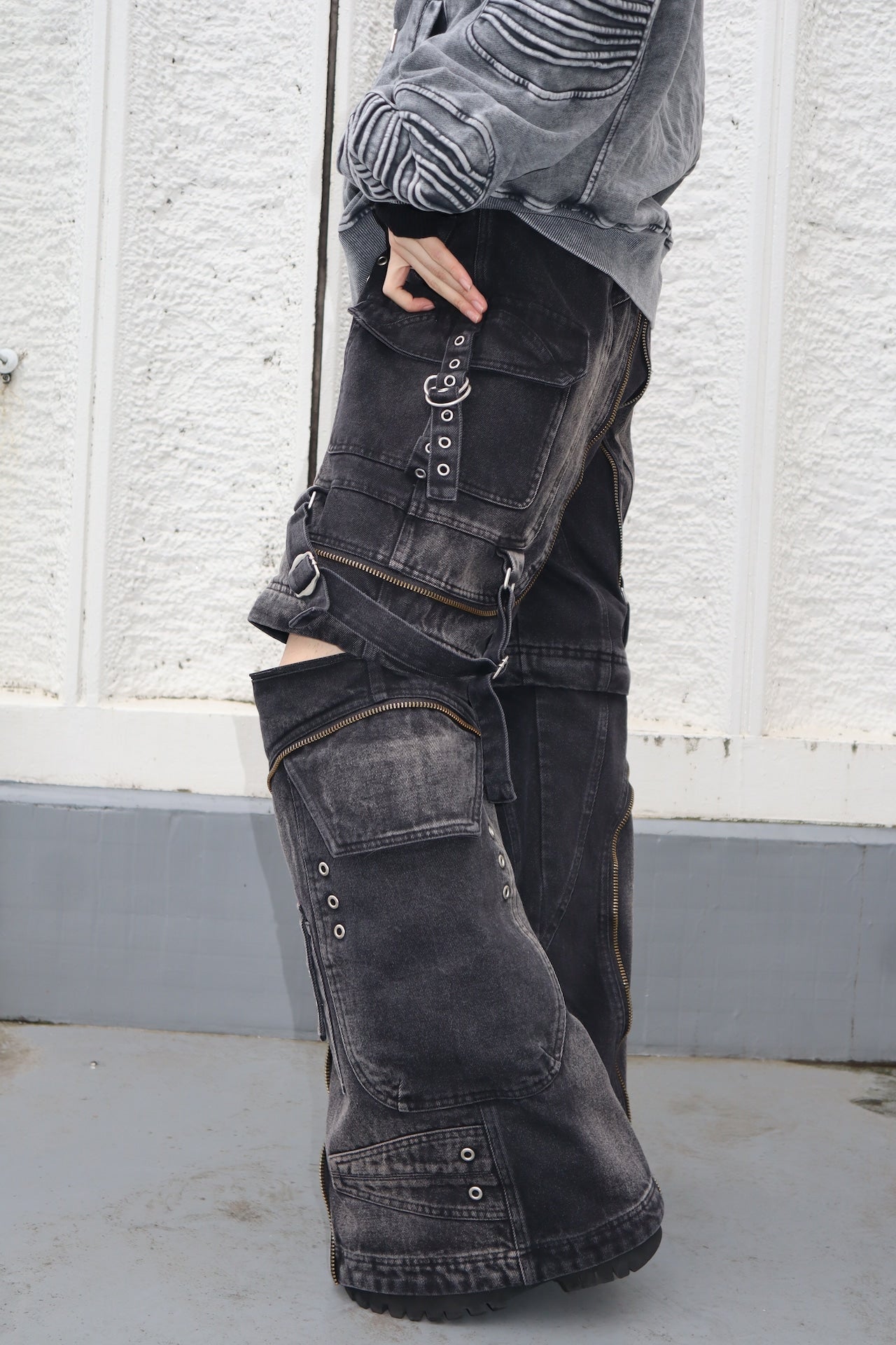 2way デニムZIPカーゴパンツ グランジ サブカル ストリート