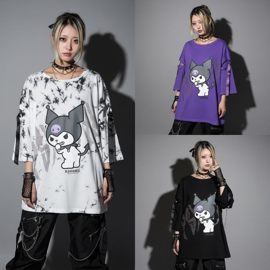 クロミ×PSYNYXXコラボオーバーサイズTシャツ 地雷 サブカル サンリオ