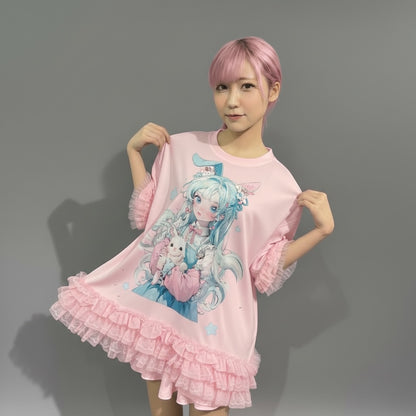 PSYNYXX select GIRLSボンボン付 tshirts