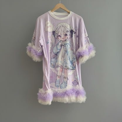 PSYNYXX select GIRLS イラストボンボン付　tshirts