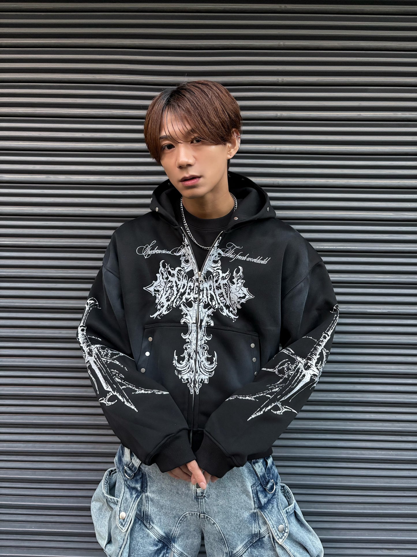 ゴシッククロススタッツフーディ サブカル グランジ 地雷