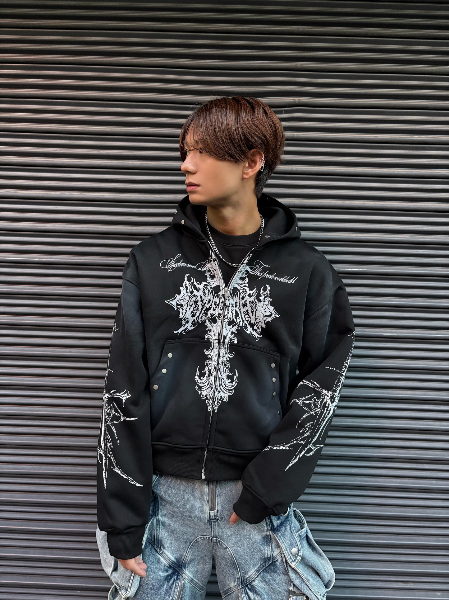 ゴシッククロススタッツフーディ サブカル グランジ 地雷