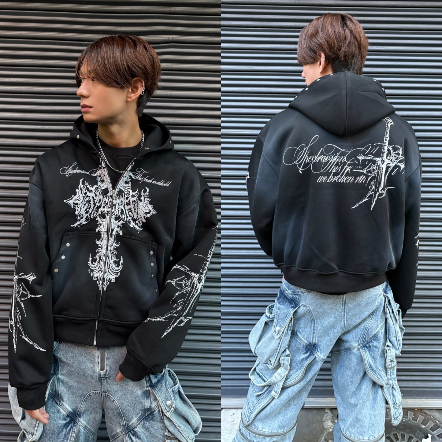 ゴシッククロススタッツフーディ サブカル グランジ 地雷