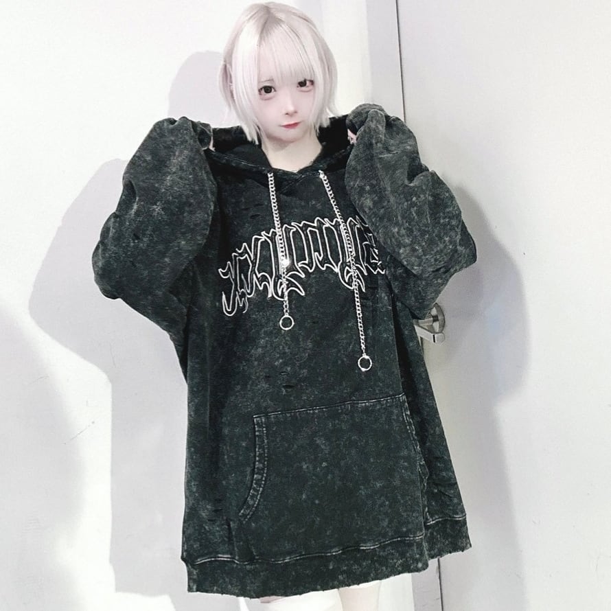 新型PSYNYXXケミカルダメージプルオーバーパーカー