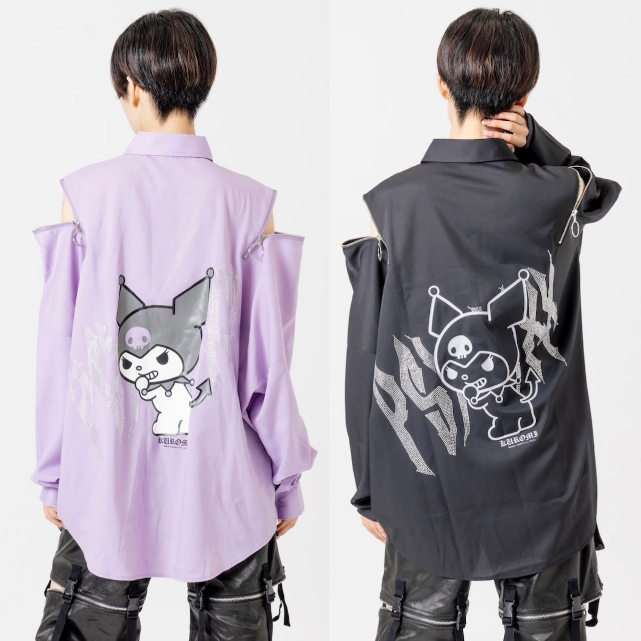 クロミ×PSYNYXX ラインストーンコラボシャツ　サンリオ　地雷