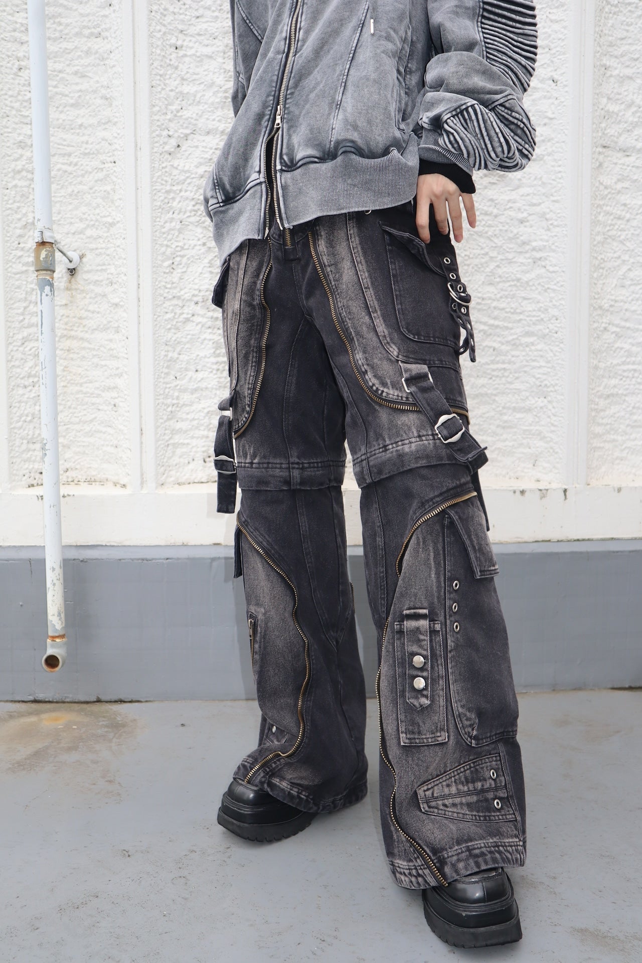2way デニムZIPカーゴパンツ グランジ サブカル ストリート