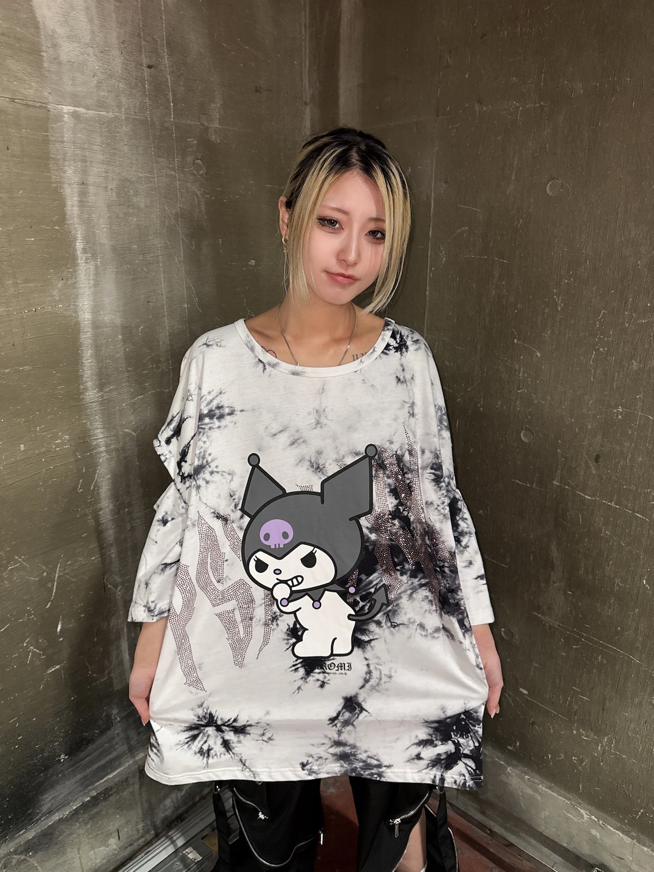 クロミ×PSYNYXXコラボオーバーサイズTシャツ 地雷 サブカル サンリオ