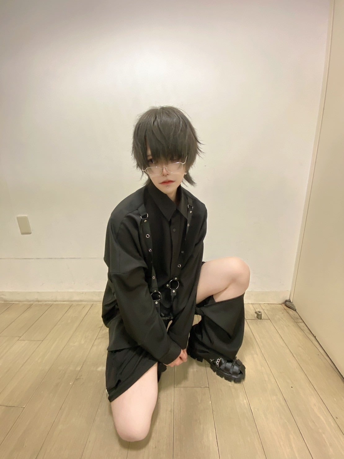PSYNYXX 膝ジップチェーンカーゴパンツ