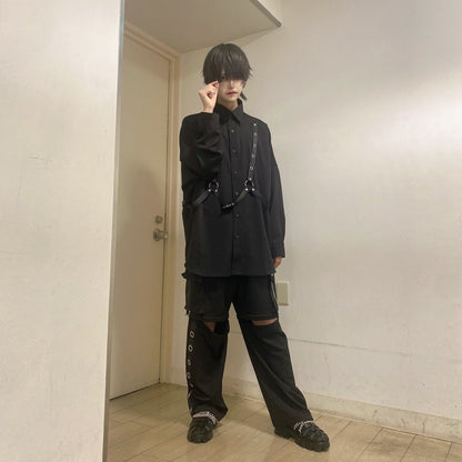 PSYNYXX 膝ジップチェーンカーゴパンツ