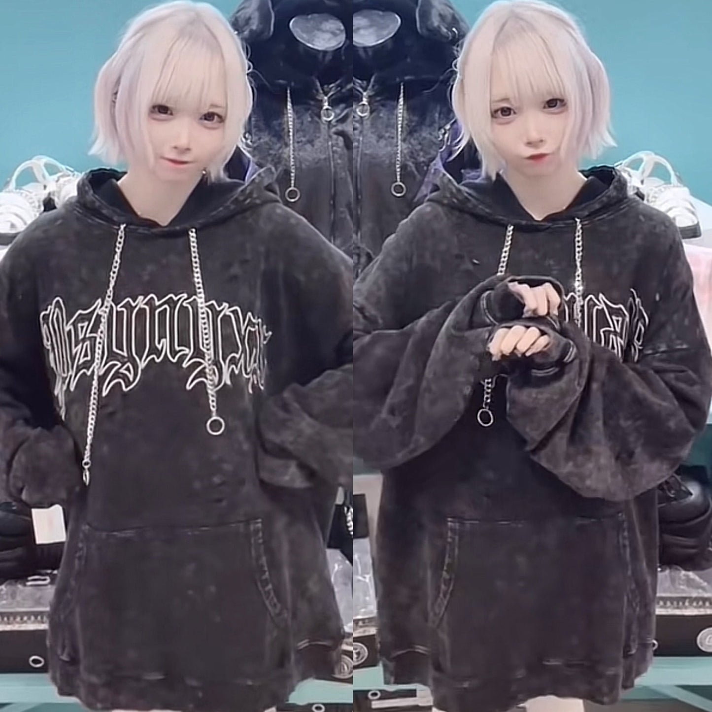 新型PSYNYXXケミカルダメージプルオーバーパーカー
