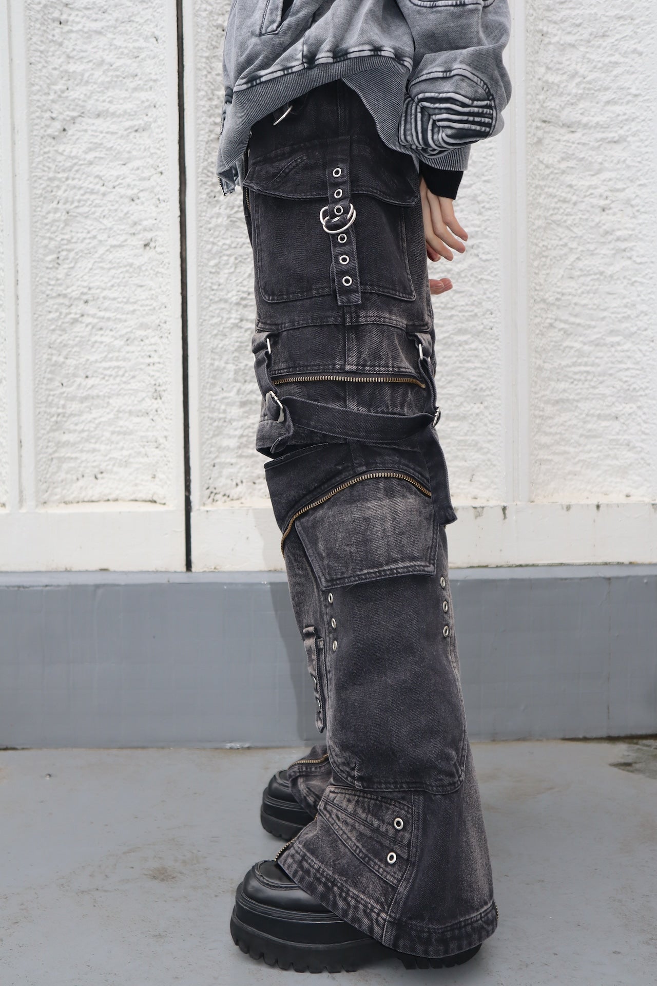 2way デニムZIPカーゴパンツ グランジ サブカル ストリート