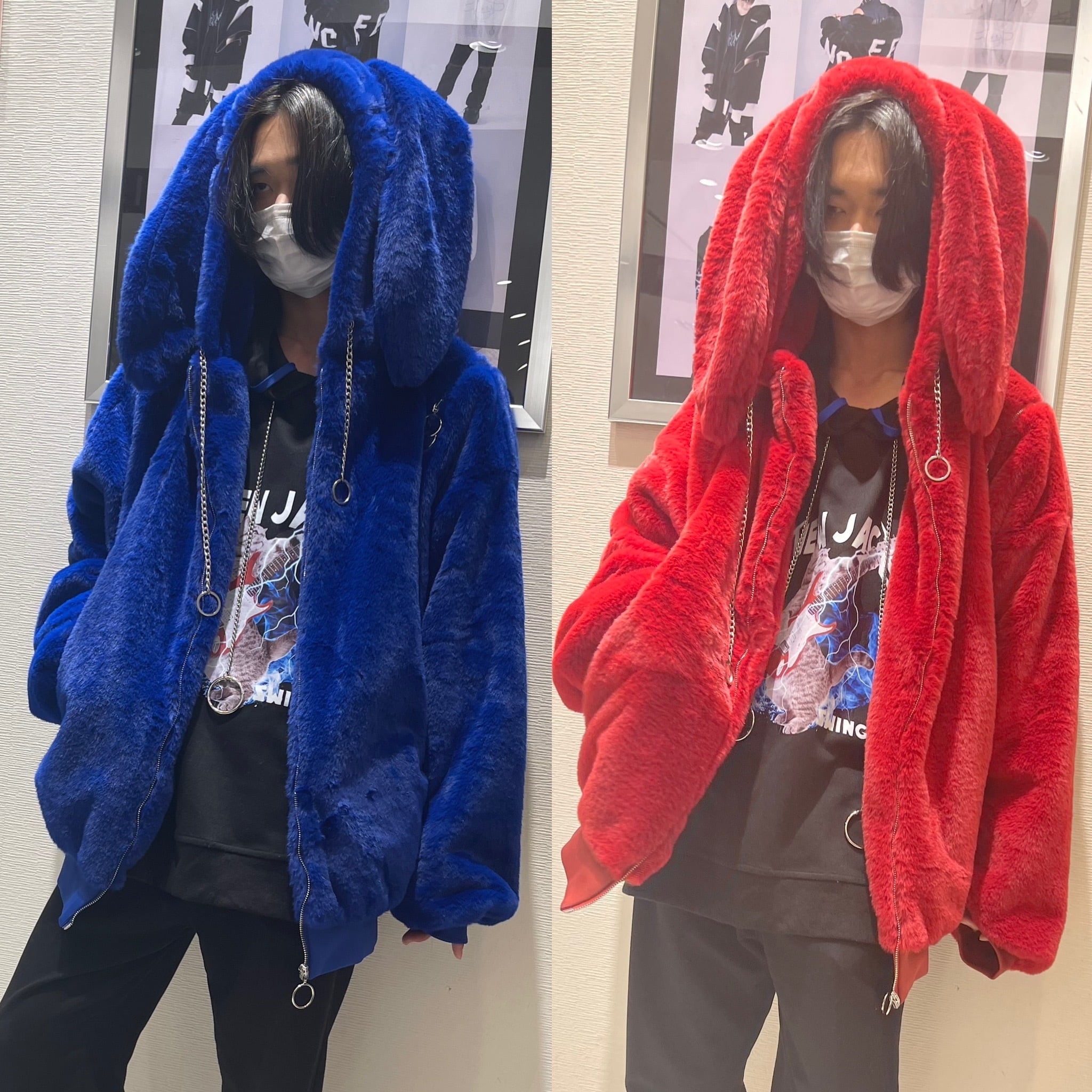 期間限定PSYNYXX ウサ耳ファーブルゾン