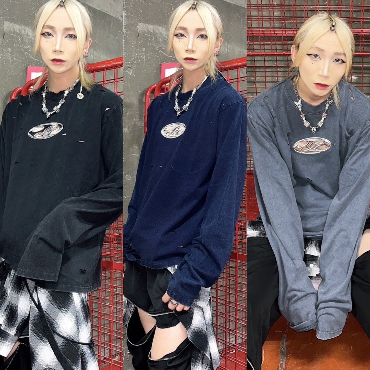 BARCON プレートロゴクラッシュロンT グランジ