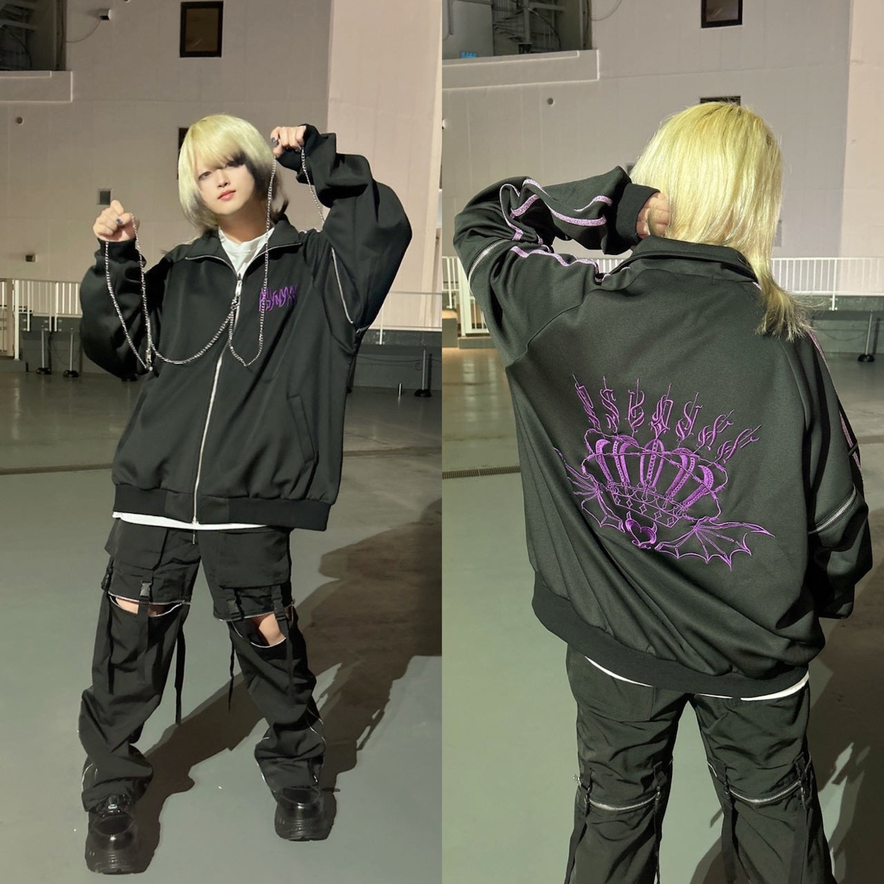 PSYNYXX バッククラウン刺繍ジャージ サブカル 地雷