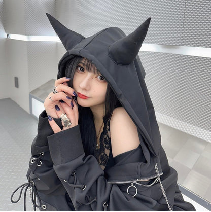 PSYNYXXツノラインストーンパーカー