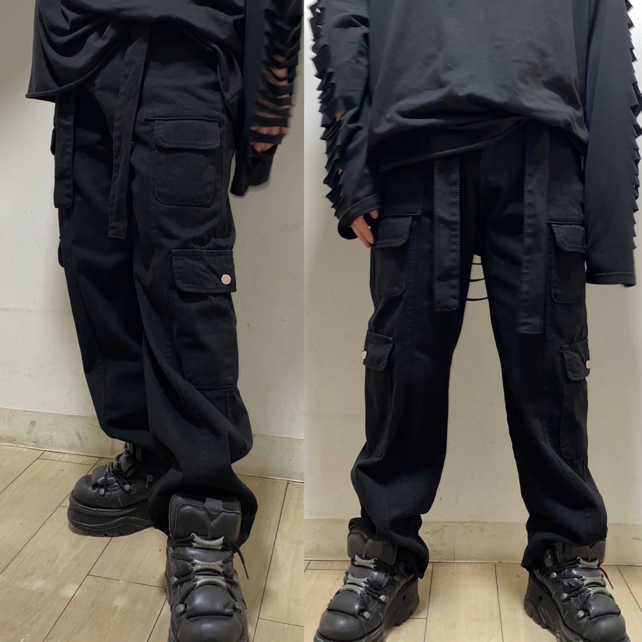 THICC PSYNYXX ベルト付きワイドカーゴパンツ