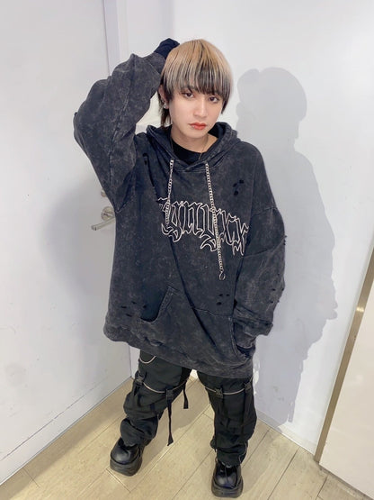 新型PSYNYXXケミカルダメージプルオーバーパーカー