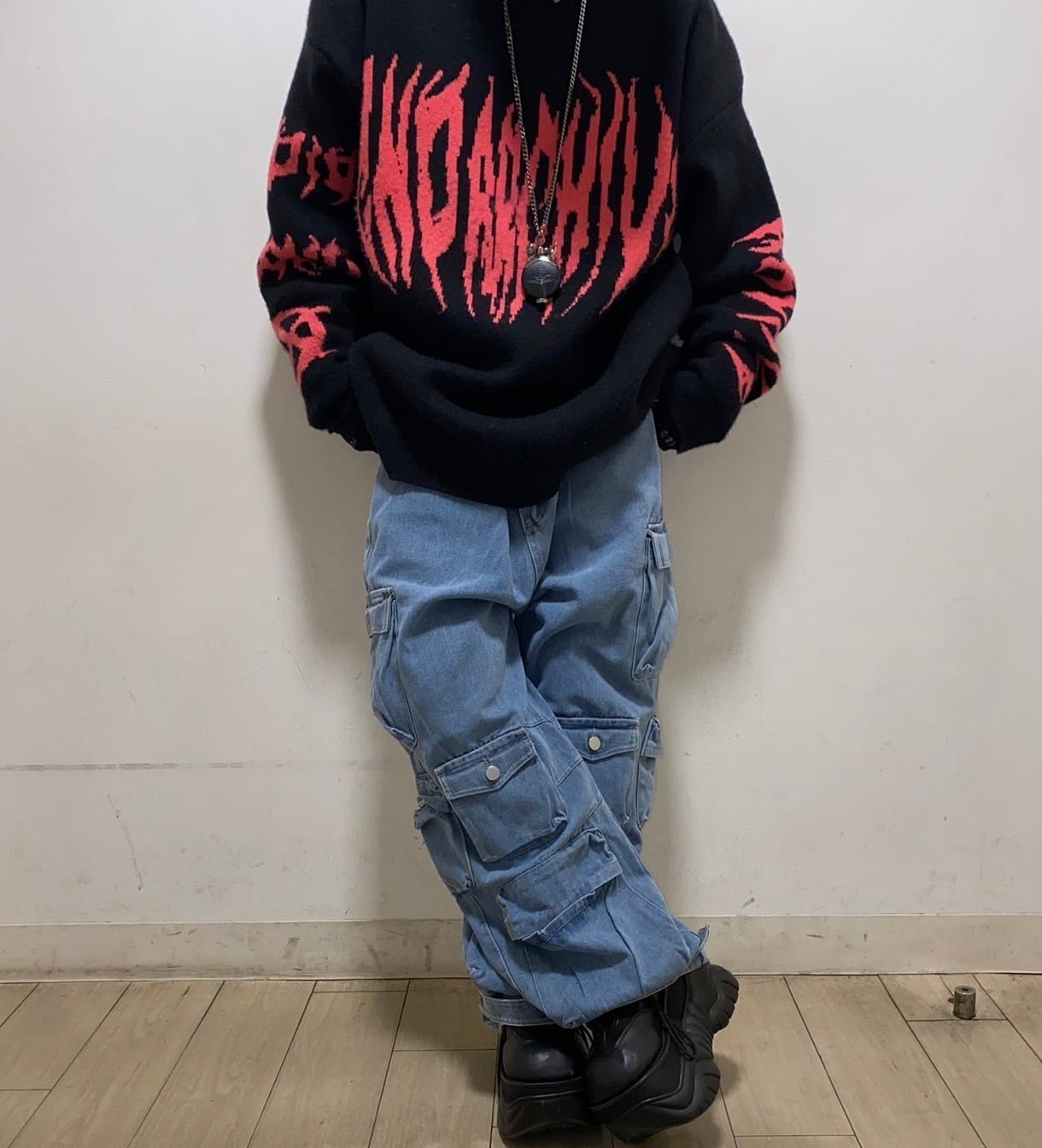 PSYNYXX セレクト　ワイドデニムパンツ